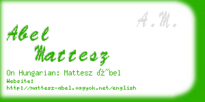 abel mattesz business card